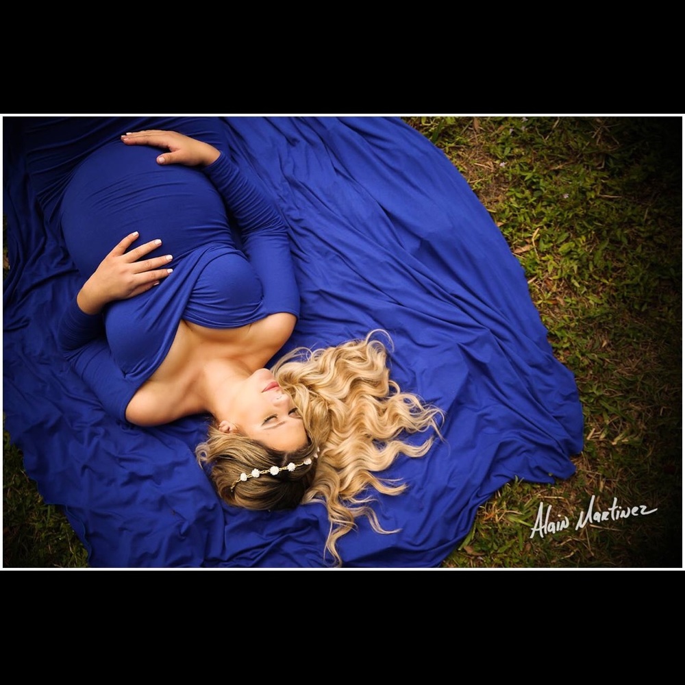 Maternity BLUE Sew Trendy Accessories dress